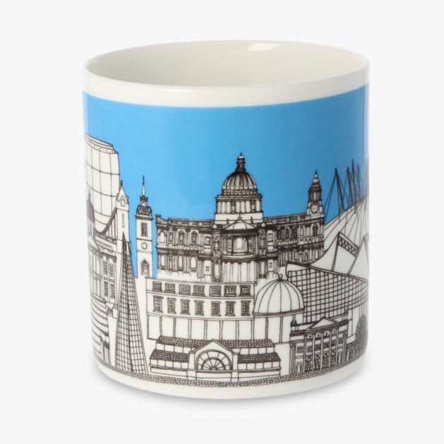 London Buildings Blue Mug