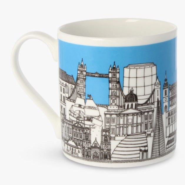 London Buildings Blue Mug