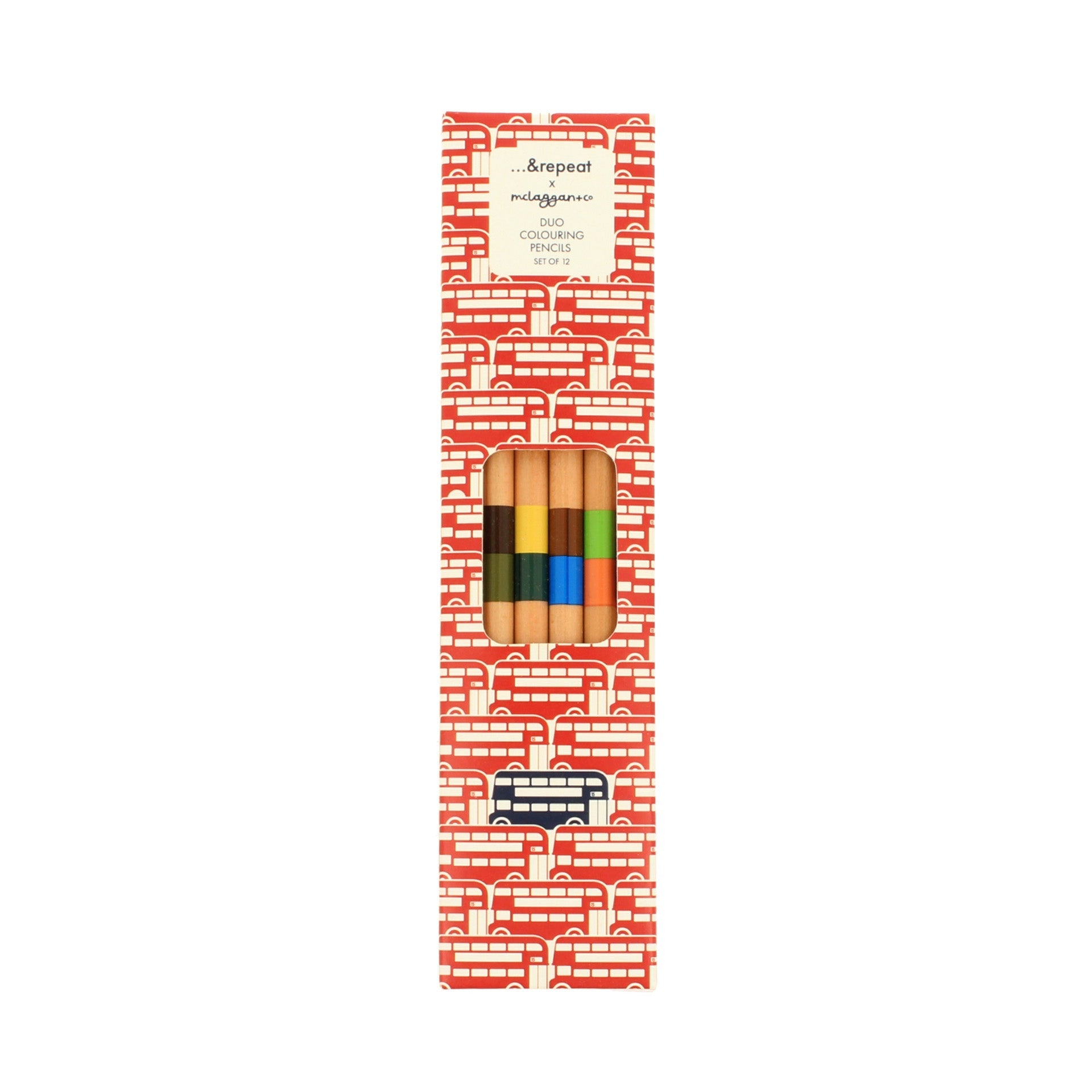 Red Bus Duo Colouring Pencil Set