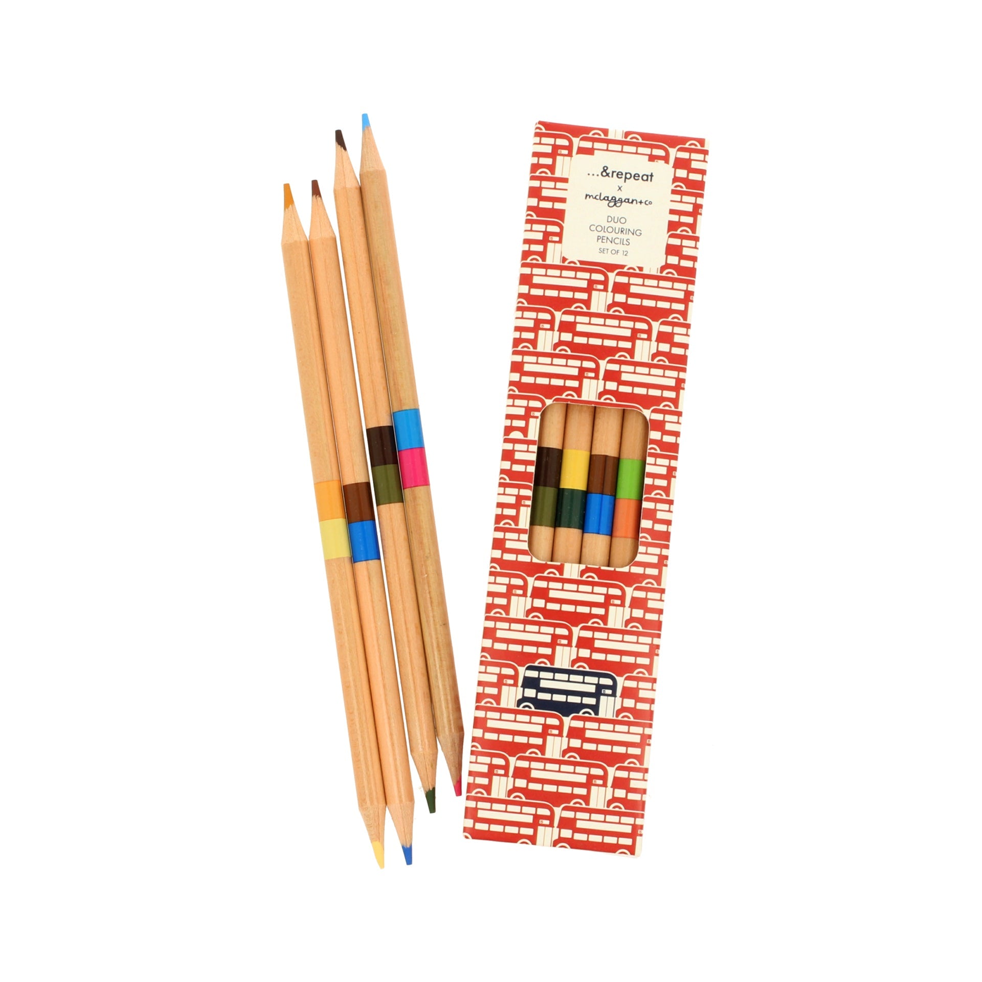 Red Bus Duo Colouring Pencil Set