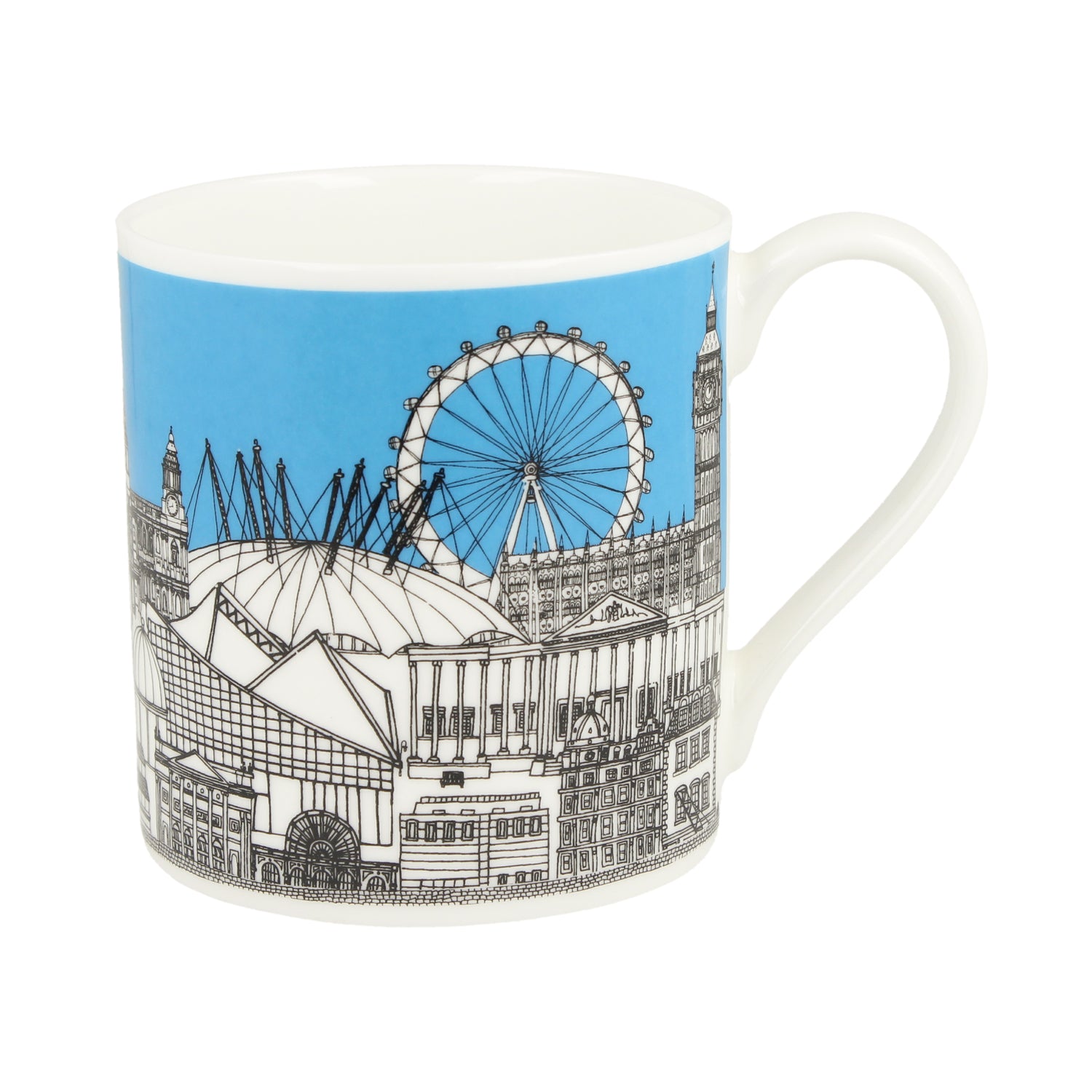 London Buildings Blue Mug