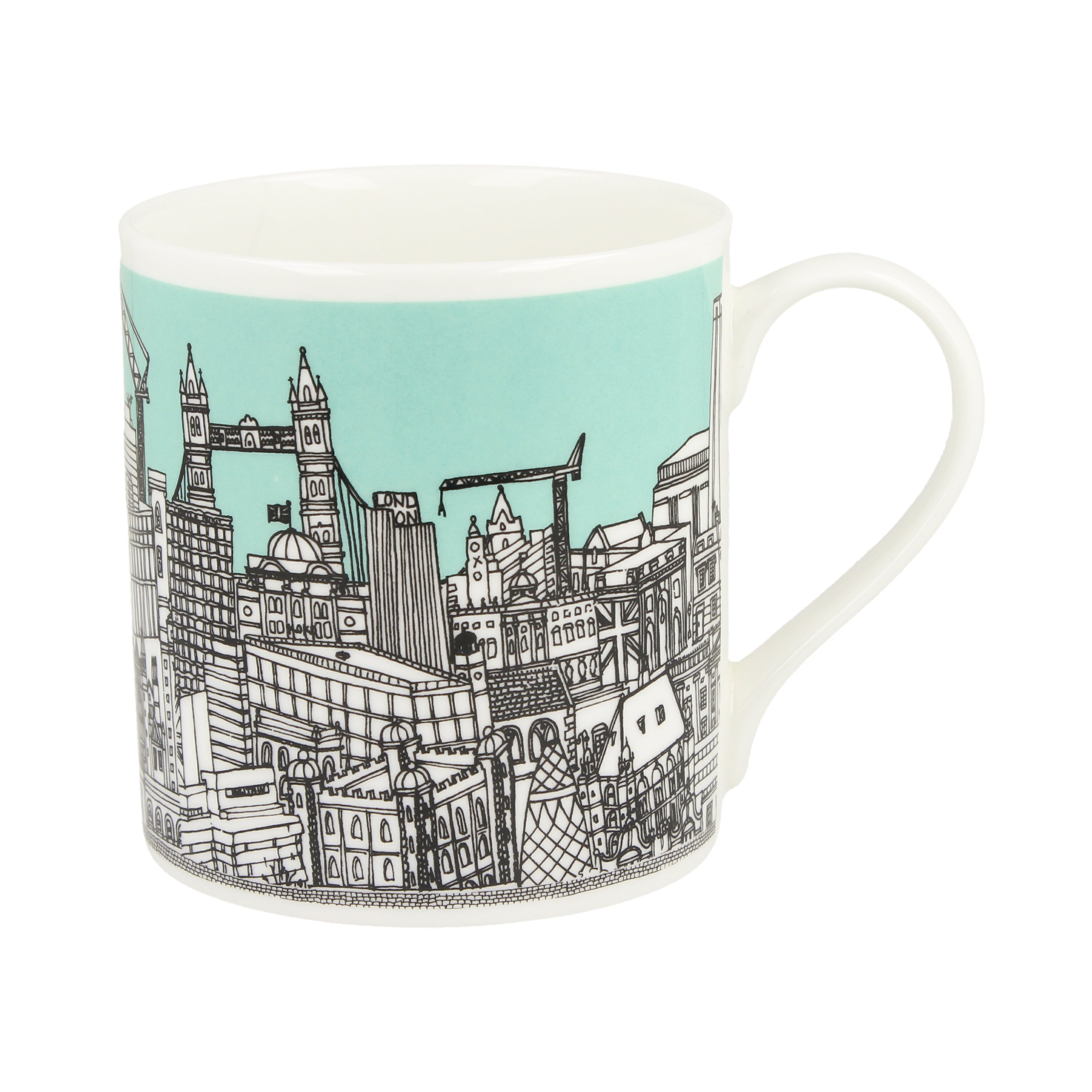 London Buildings Mint Green Mug