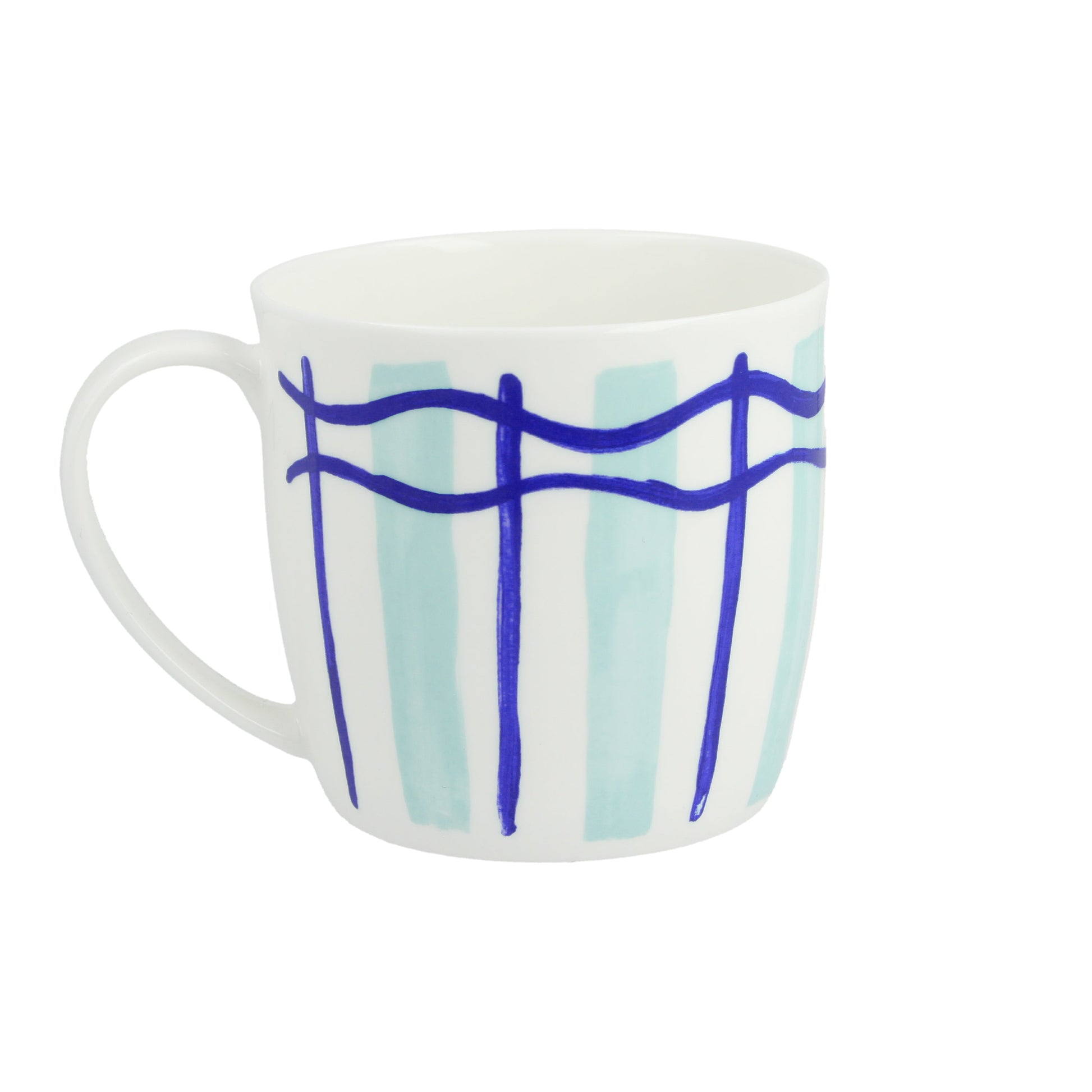 Wavy Stripe Blueberry & Mint Huggable Mug
