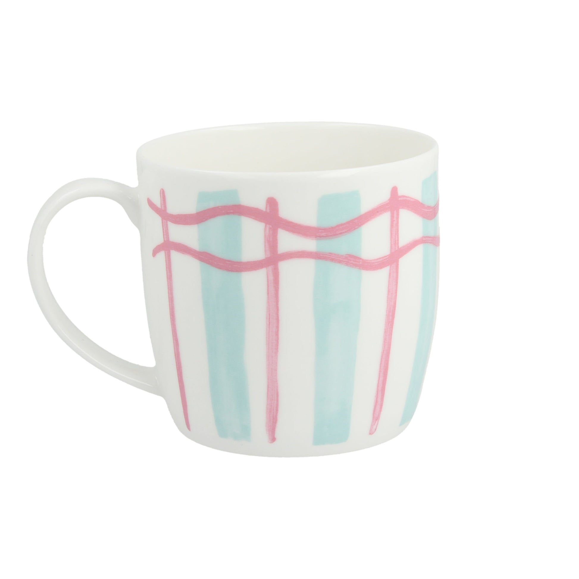 Wavy Stripe Bubblegum & Mint Huggable Mug