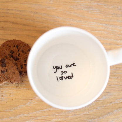 Your handwriting on a mug
