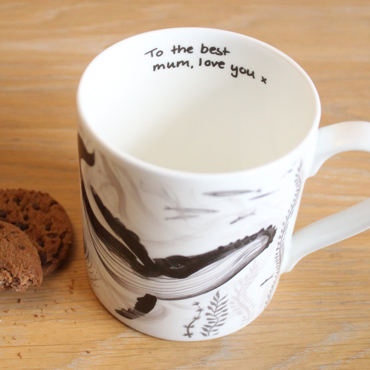 Your handwriting on a mug