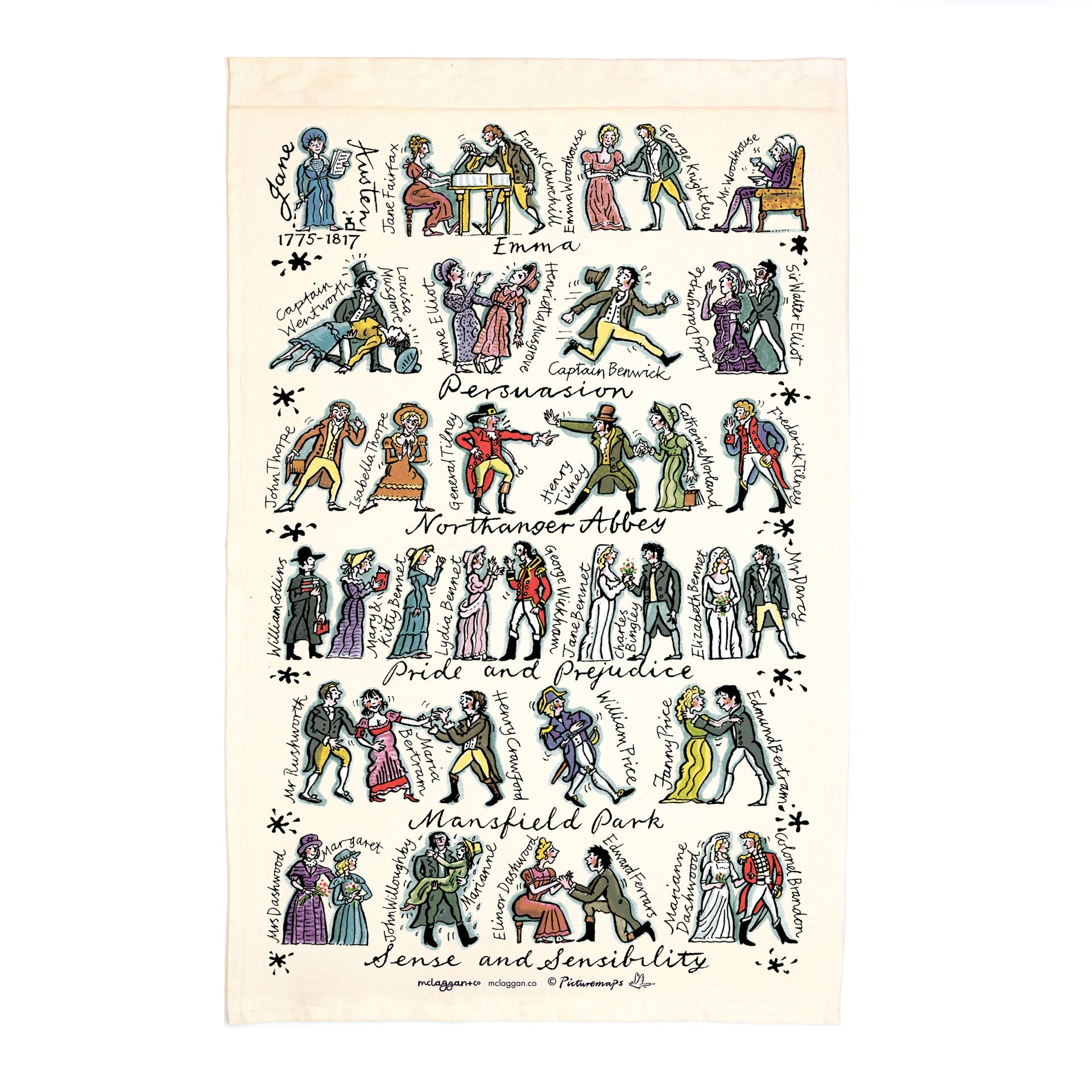 Jane Austen Tea Towel