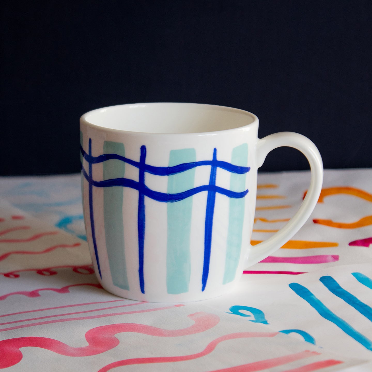 Wavy Stripe Blueberry & Mint Huggable Mug