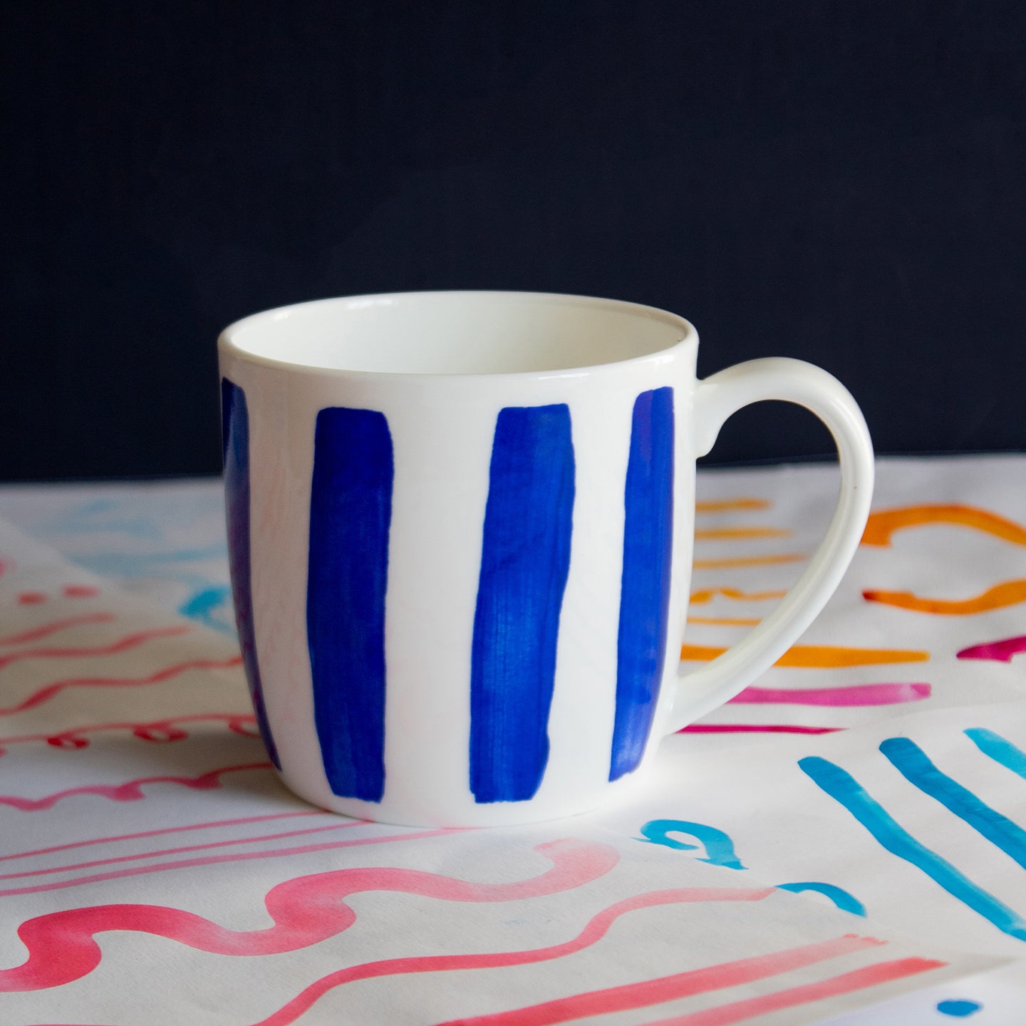 Awning Stripe Blueberry Huggable Mug