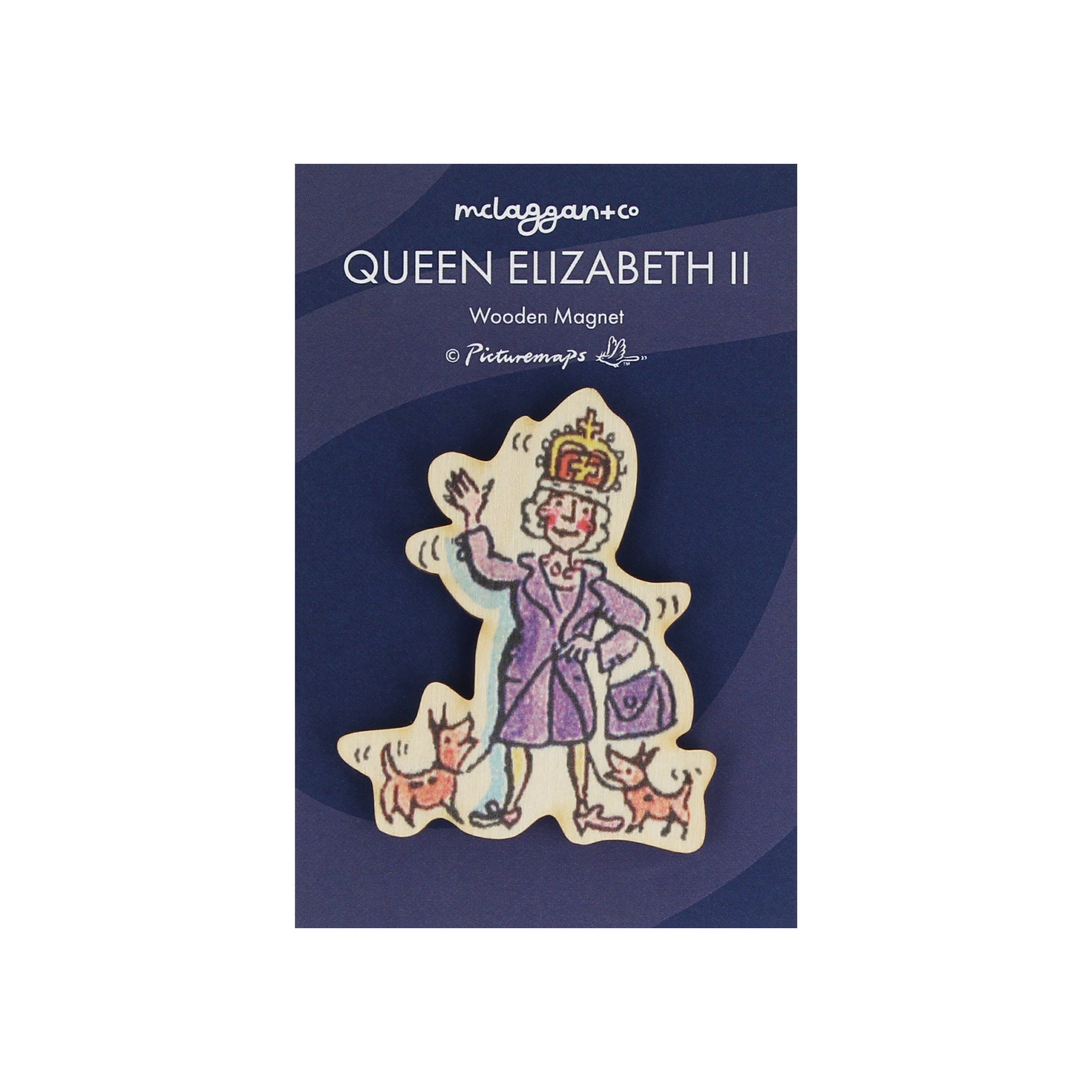 Elizabeth II Wooden Magnet