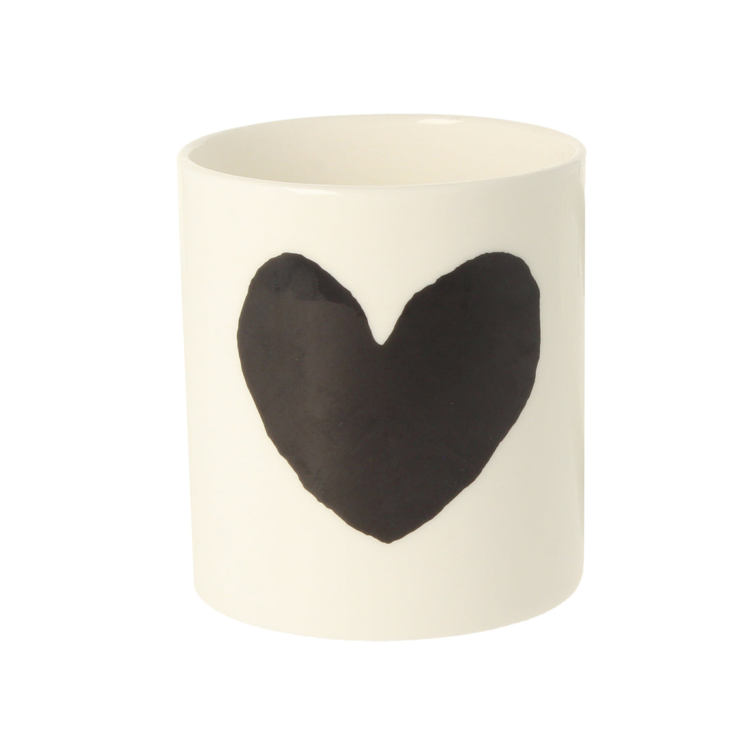 Big Heart Black Ceramic Pot