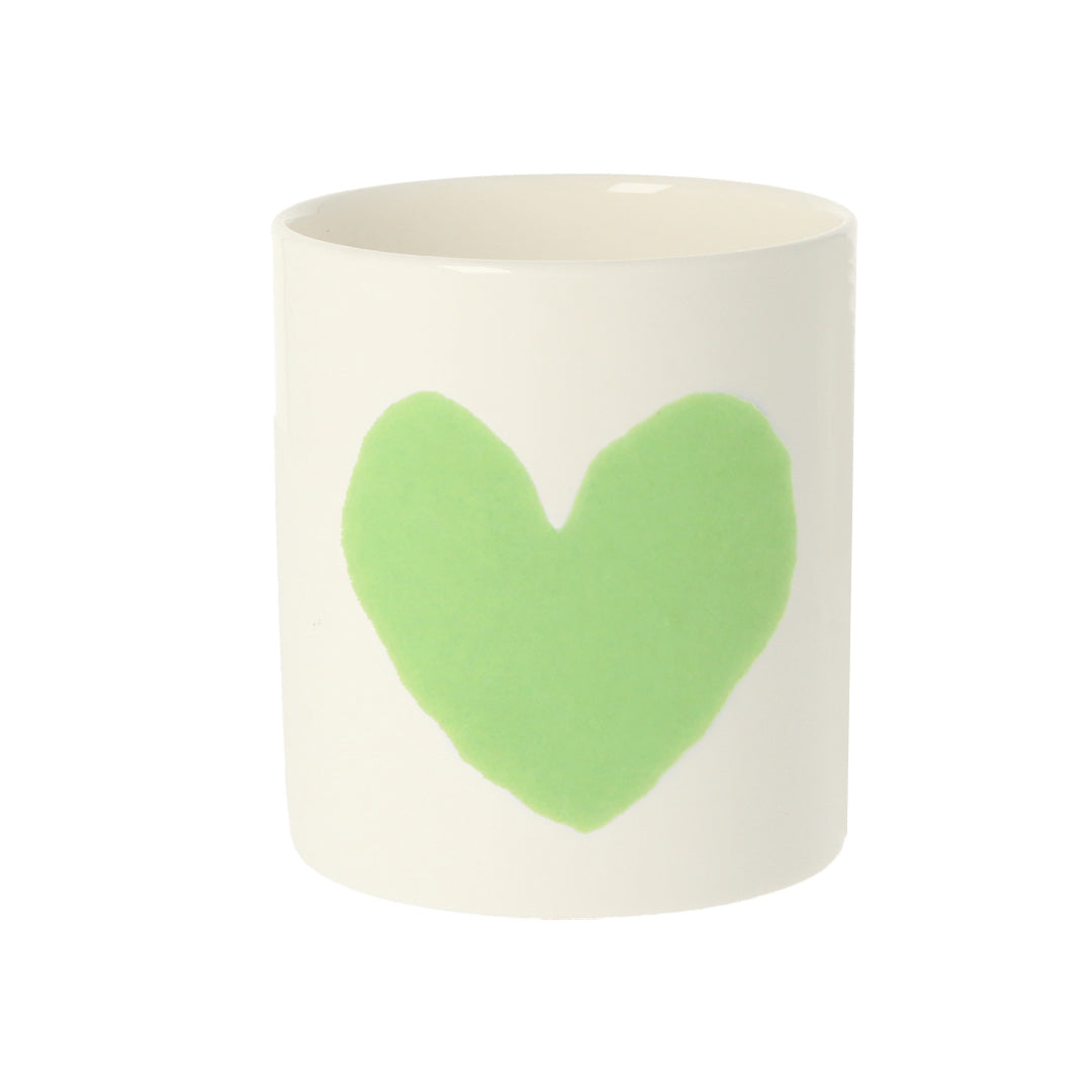 Big Heart Green Ceramic Pot