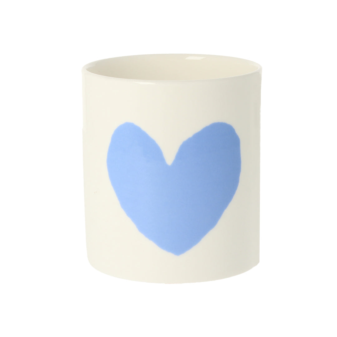 Big Heart Blue Ceramic Pot