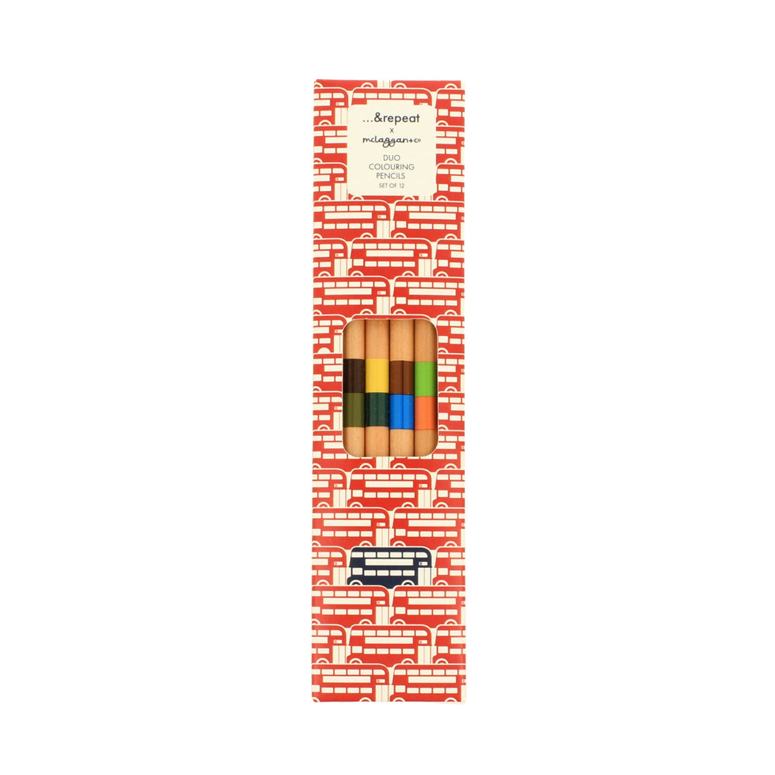 Red Bus Duo Colouring Pencil Set