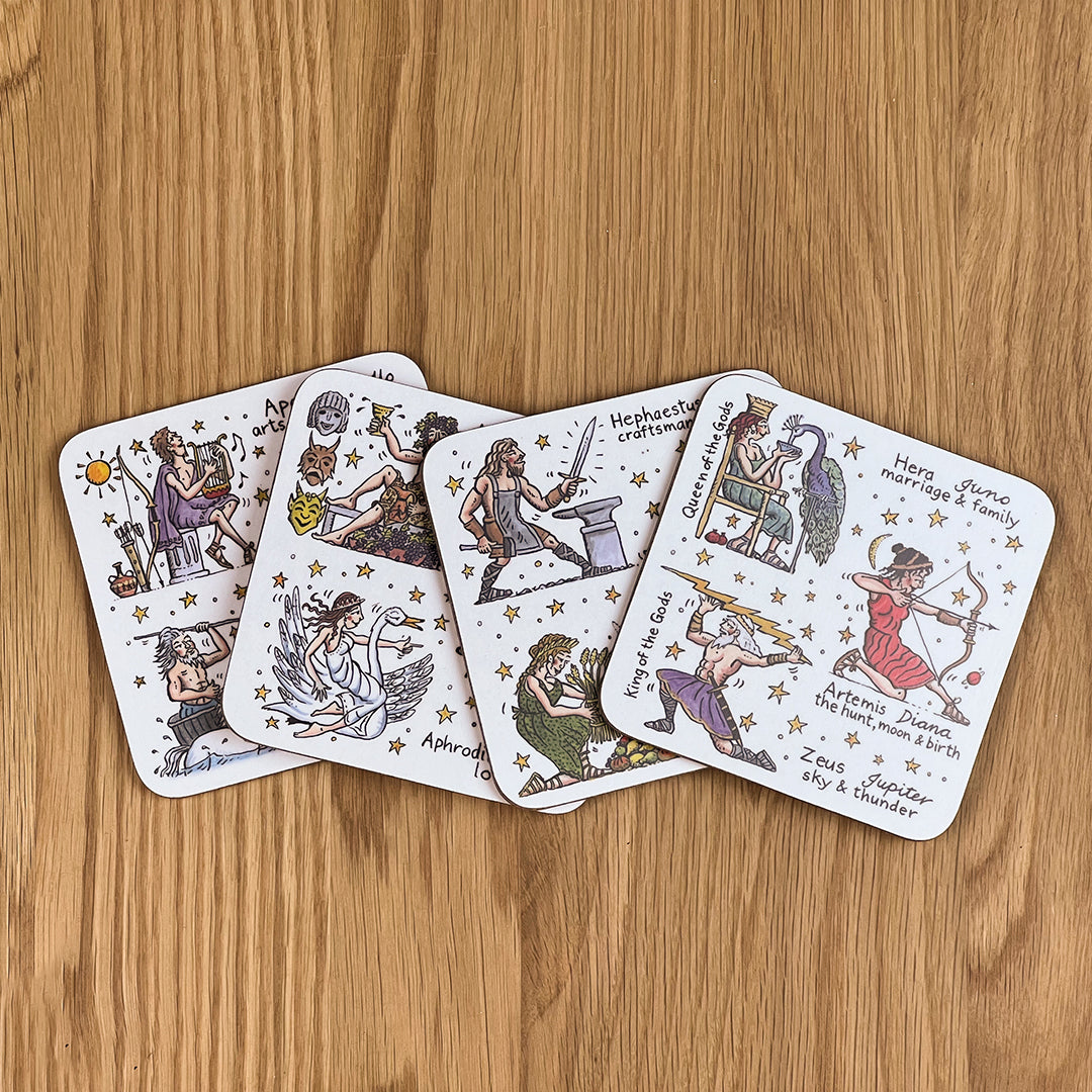 Greek Gods & Goddesses Coasters (Set of 4)