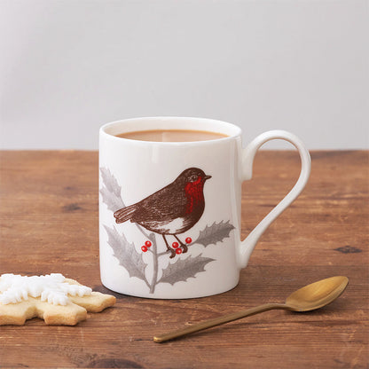 Robin &amp; Holly Mug