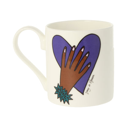Hand On Heart Purple Mug
