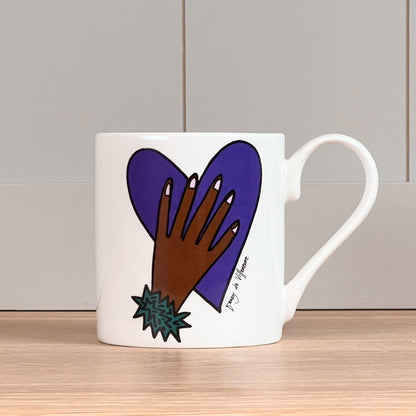 Hand On Heart Purple Mug