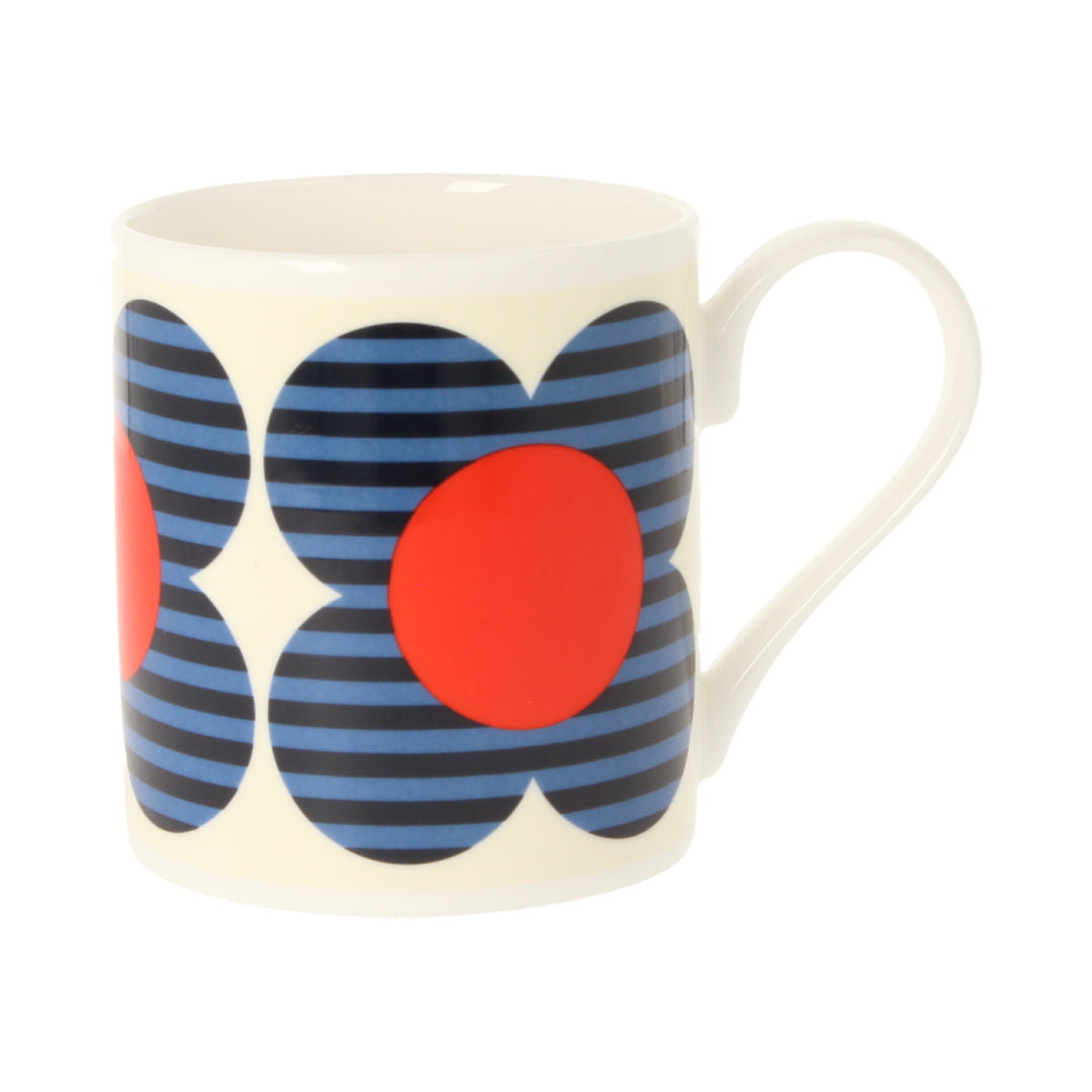 Striped Flower Blue Mug