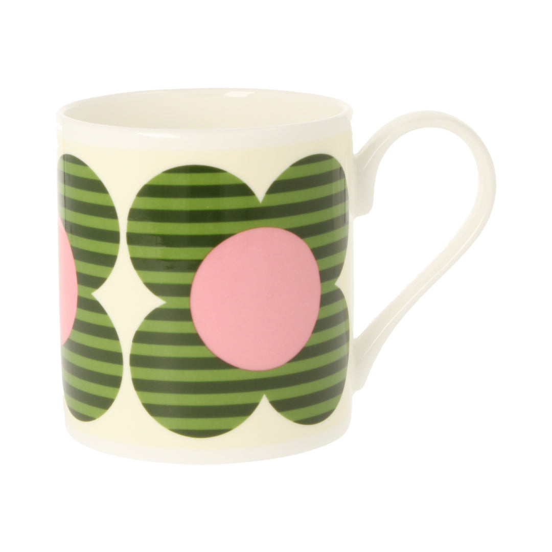 Striped Flower Green Mug