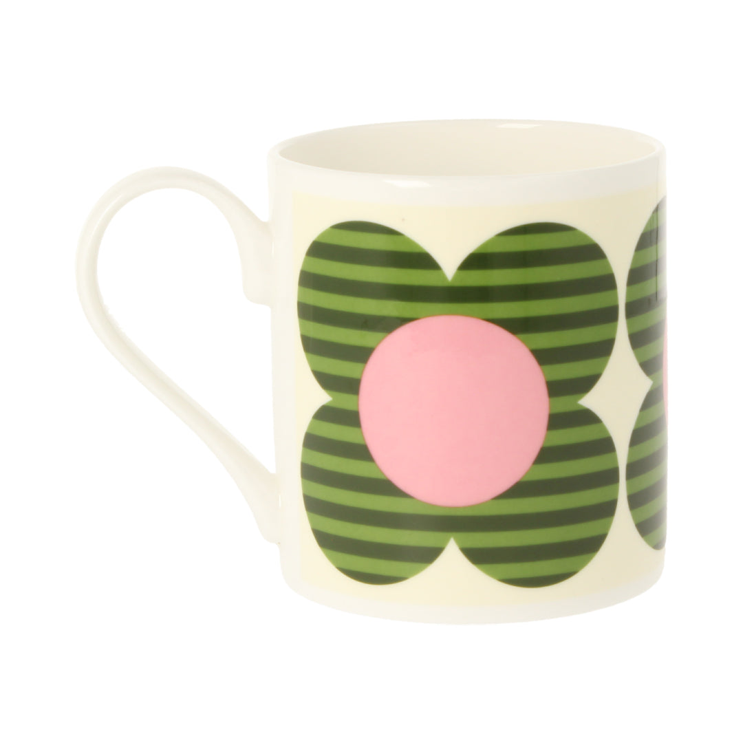 Striped Flower Green Mug
