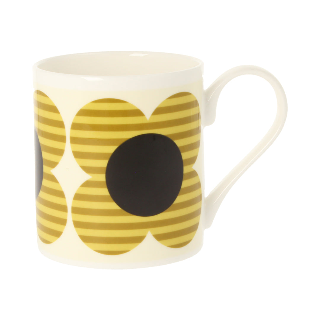 Striped Flower Yellow Mug