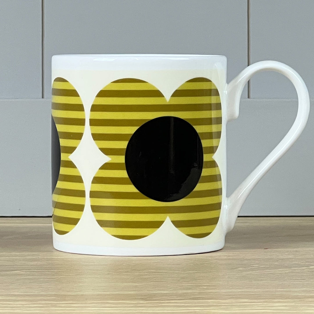 Striped Flower Yellow Mug