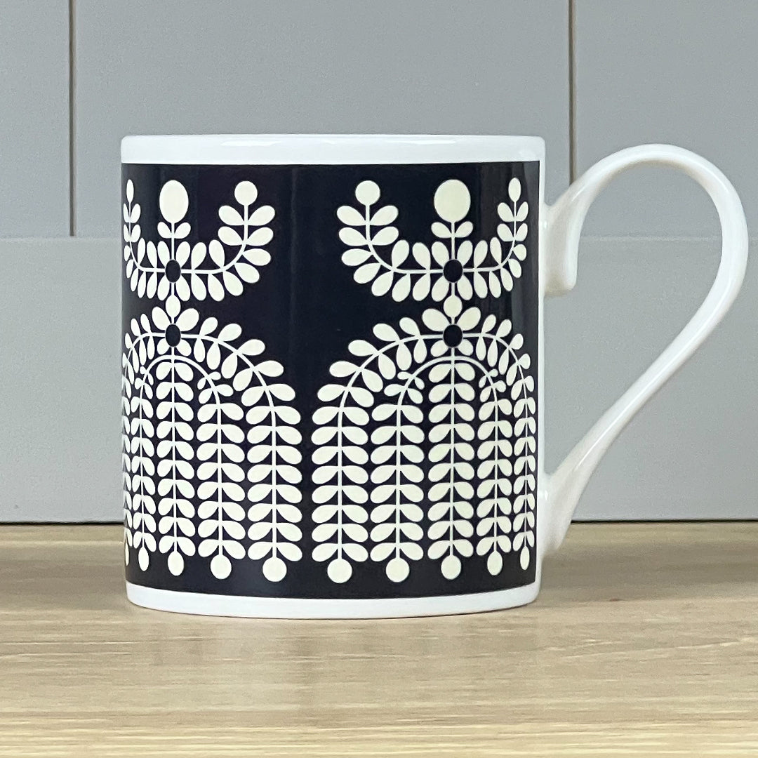 Folk Girl Navy Mug