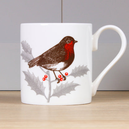 Robin &amp; Holly Mug